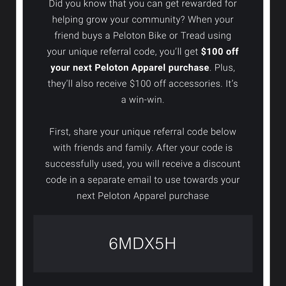 Peloton referral code